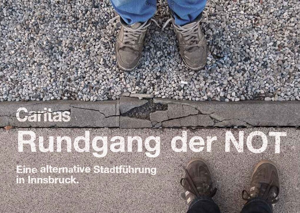 Einblick in die alternative Stadtführung der Caritas in Innsbruck, mit Fokus auf soziale Themen und Herausforderungen.
