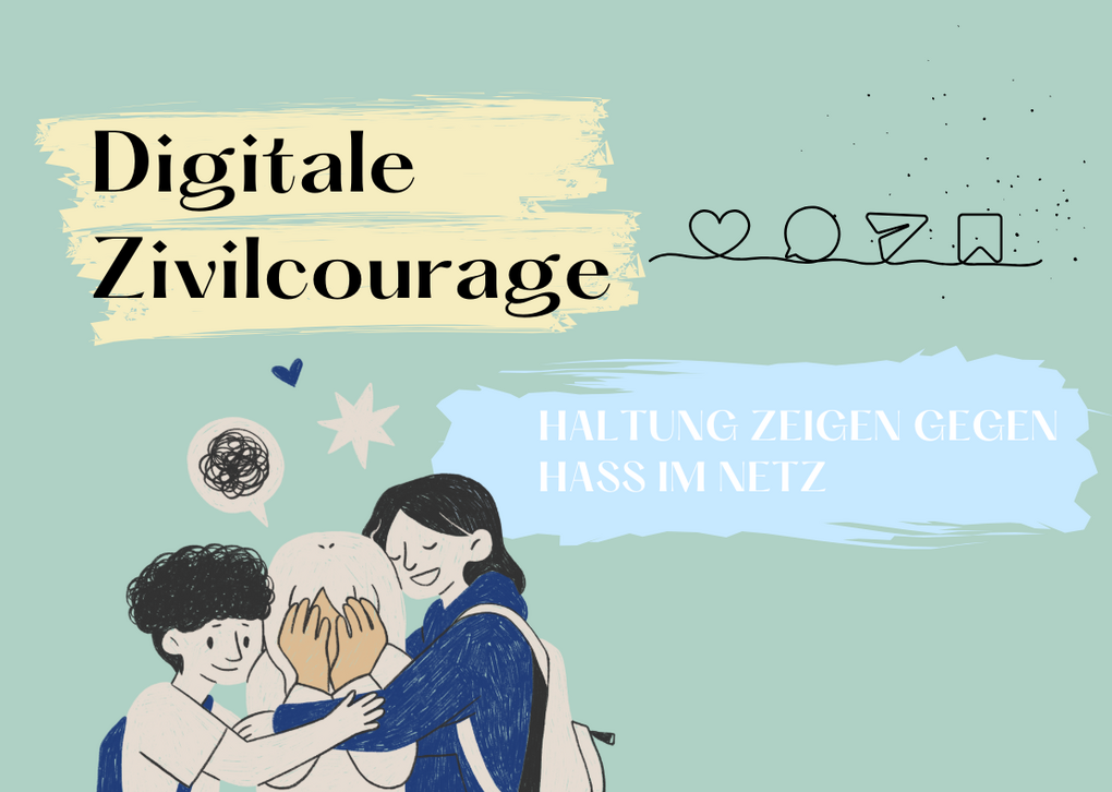 Eine Gruppe von Menschen zeigt Zusammenhalt und Unterstützung gegen Hass im Internet.